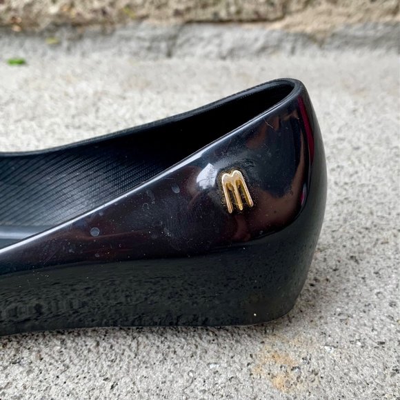 MEL By MELISSA Girls Ultra Girl Bow Shoes 12 Black Slip On Jelly Wedge Shoe Girl - Picture 6 of 9